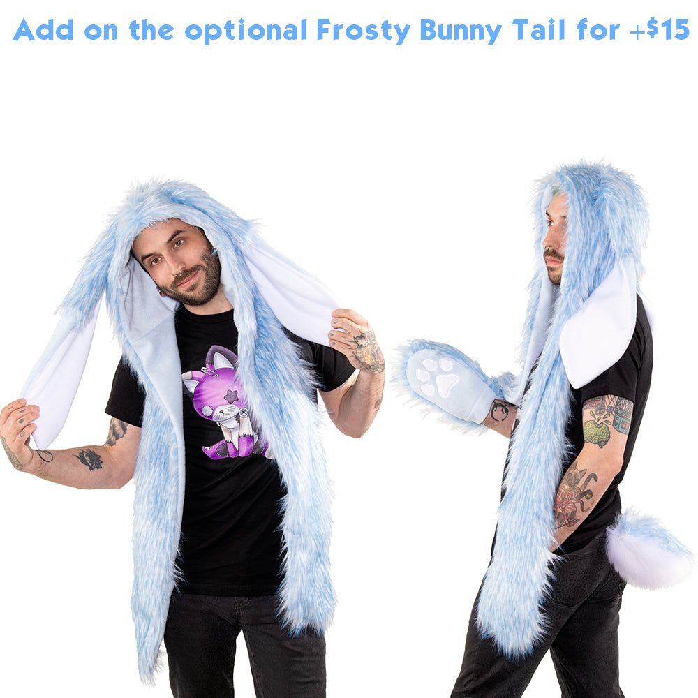 ★ Frosty Bunny Paws at You Hood - Pawstar Pawstar Hoods bunny, cosplay, costume, frosty, furry, hat, limited, pride, ship-15