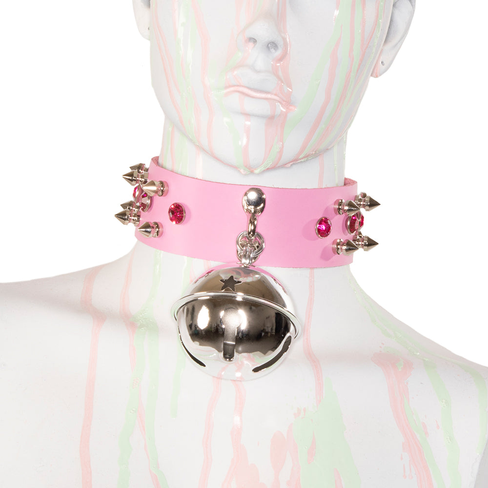 Pink fashion collar with bell