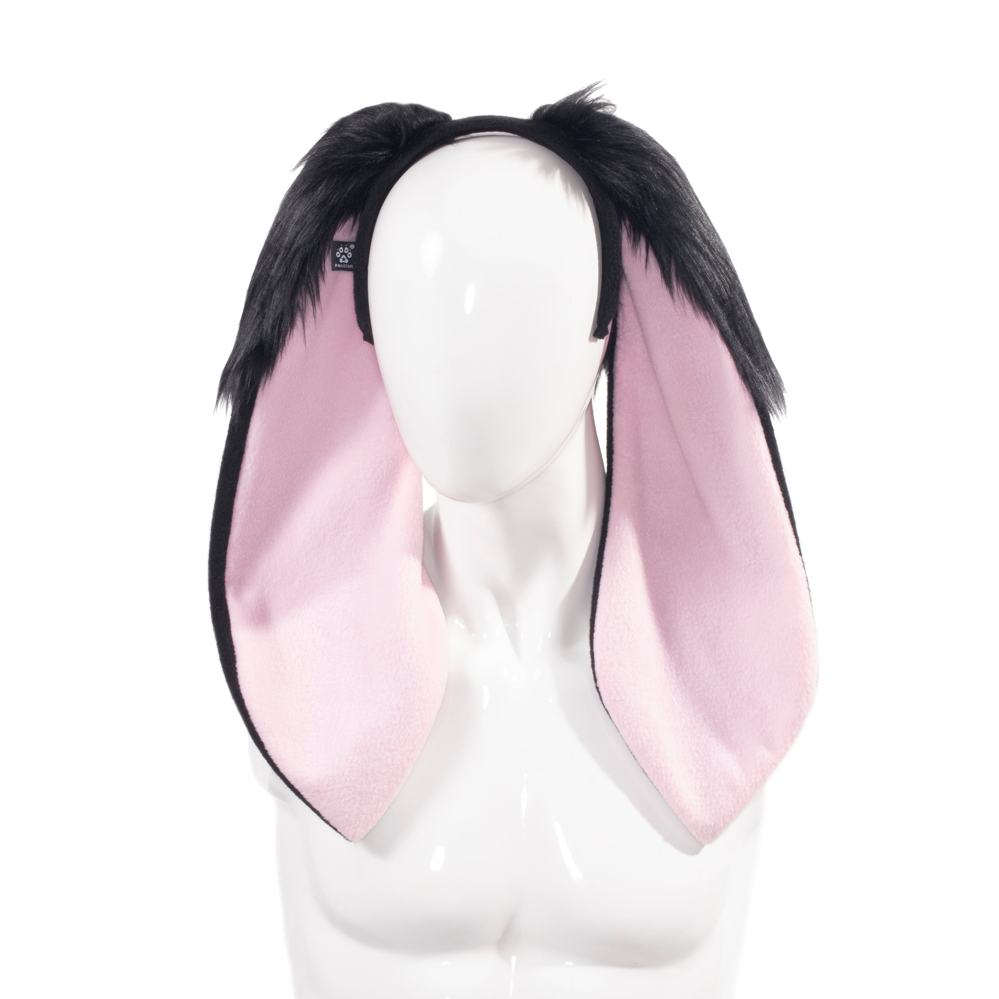 Pawstar Classic Floppy Bunny Rabbit Headband easter bugs judy hopps furry fluffy partial fursuit halloween costume or cosplay accessory black