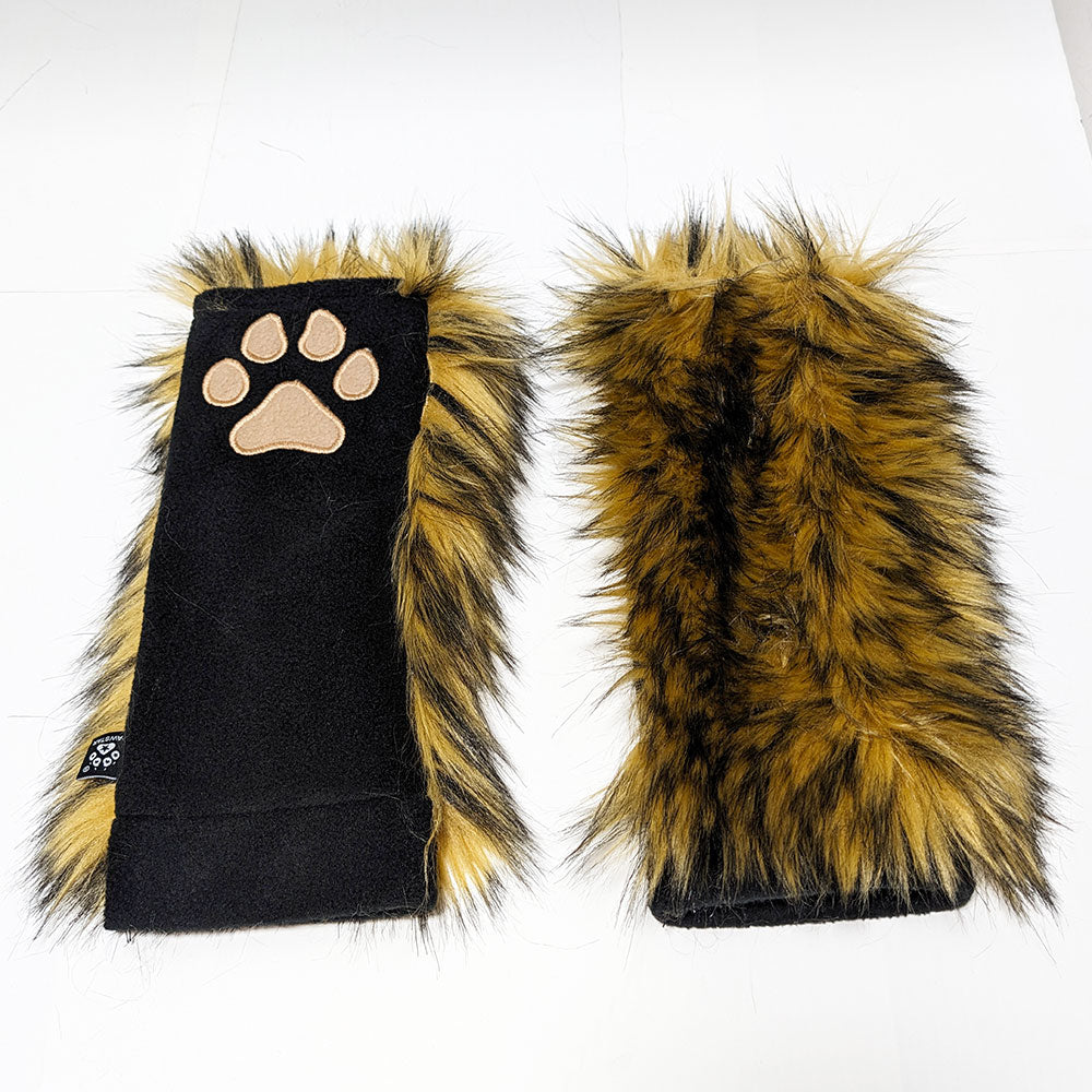 Pawstar Fox Fur Leg Warmers - Faux vegan friendly fur - rave dance fluffy fluffies in brown outlets realistic natural pepper fox and blue fox 2512