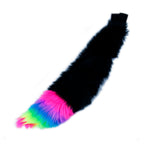 Rainbow Fur Tipped Mini Fox Tail - Pawstar Pawstar Tails canine, cosplay, costume, fox, furry, nrain, ship-15, ship-15day, tail