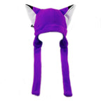 Pawstar Fleece Fox Hat cap beanie extra warm Partial Fursuit for furry conventions anime cosplay halloween costume rave music festival