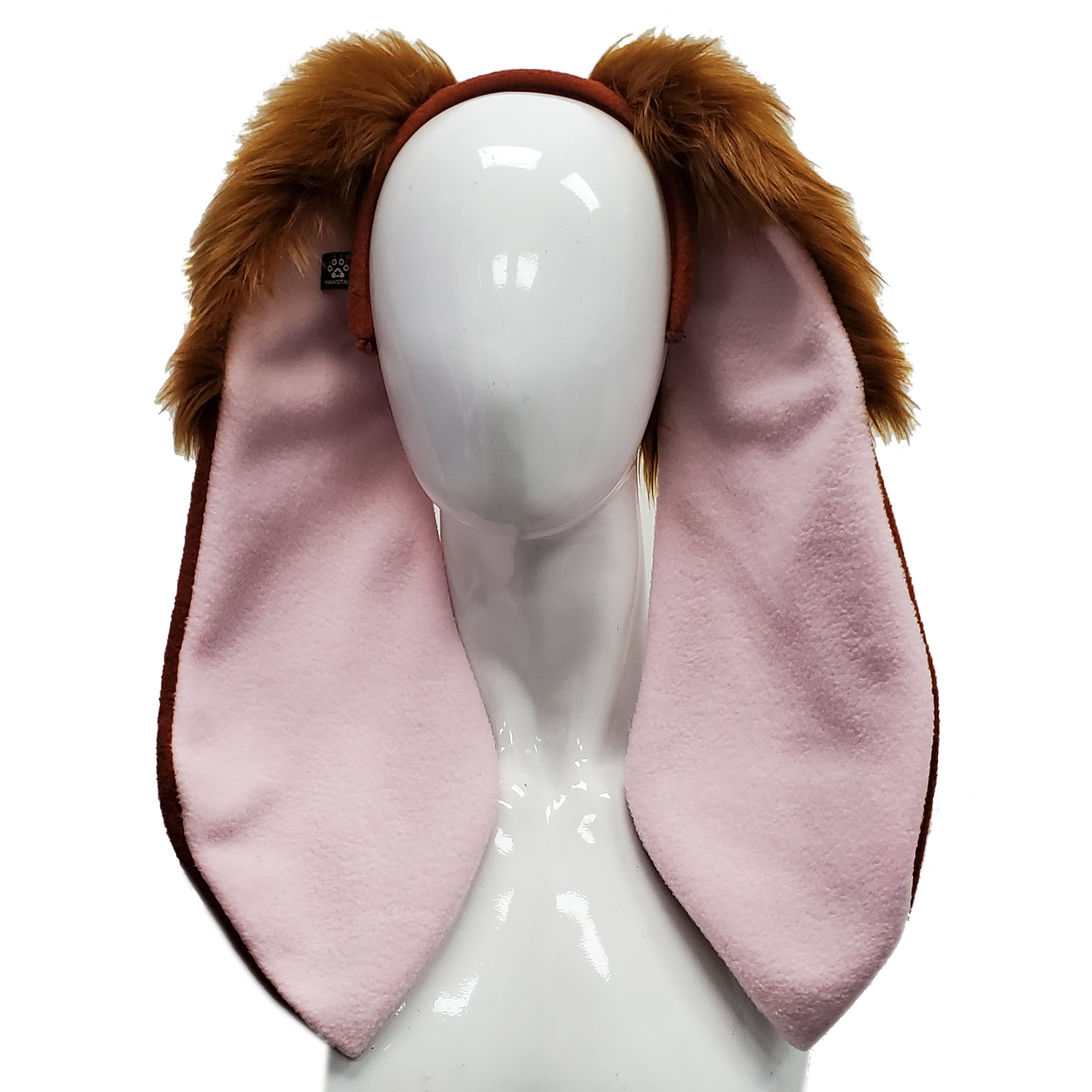 Rust Pawstar Classic Floppy Bunny Ears Rabbit headband for costumes, cosplay, fursuit, fashion, therian judy hopps easter
