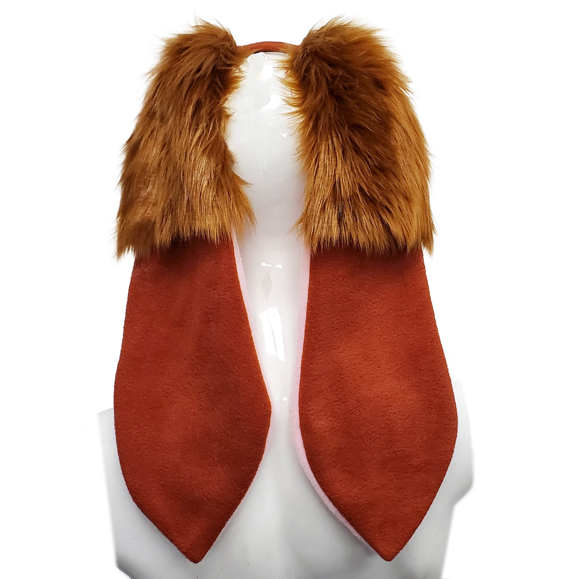 Rust Pawstar Classic Floppy Bunny Ears Rabbit headband for costumes, cosplay, fursuit, fashion, therian judy hopps easter back view