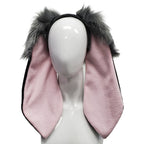 Gray Pawstar Classic Floppy Bunny Ears Rabbit headband for costumes, cosplay, fursuit, fashion, therian judy hopps easter