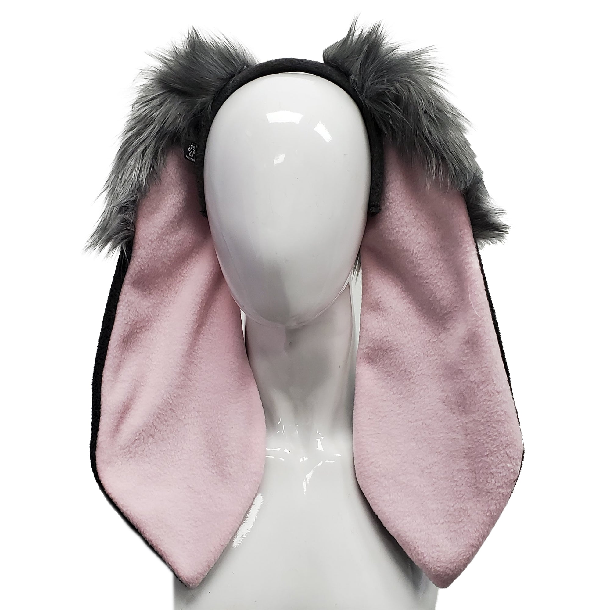 Gray Pawstar Classic Floppy Bunny Ears Rabbit headband for costumes, cosplay, fursuit, fashion, therian judy hopps easter