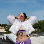 DSFusion Dark Star Fusion Pawstar goth pastel kawaii lolita harajuku fashion cybergoth punk cyberpunk rave raver festival dog fashion for furry furries Pure Fluff Crop Jacket