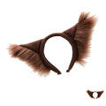 Brown Pawstar Wolfy Howl Ear Headband - wolf ear headband for costumes, cosplay, fursuit, fashion, therian