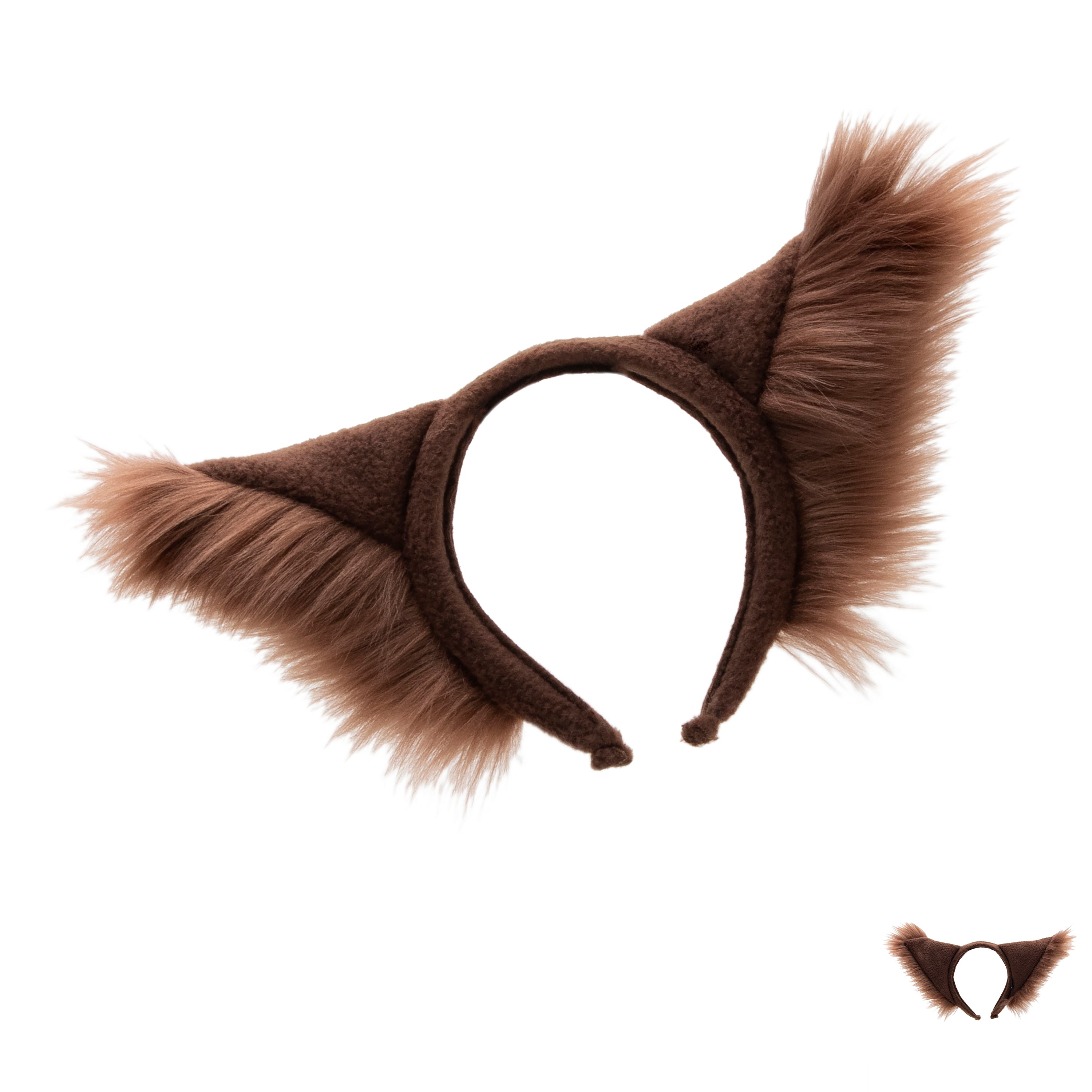 Brown Pawstar Wolfy Howl Ear Headband - wolf ear headband for costumes, cosplay, fursuit, fashion, therian