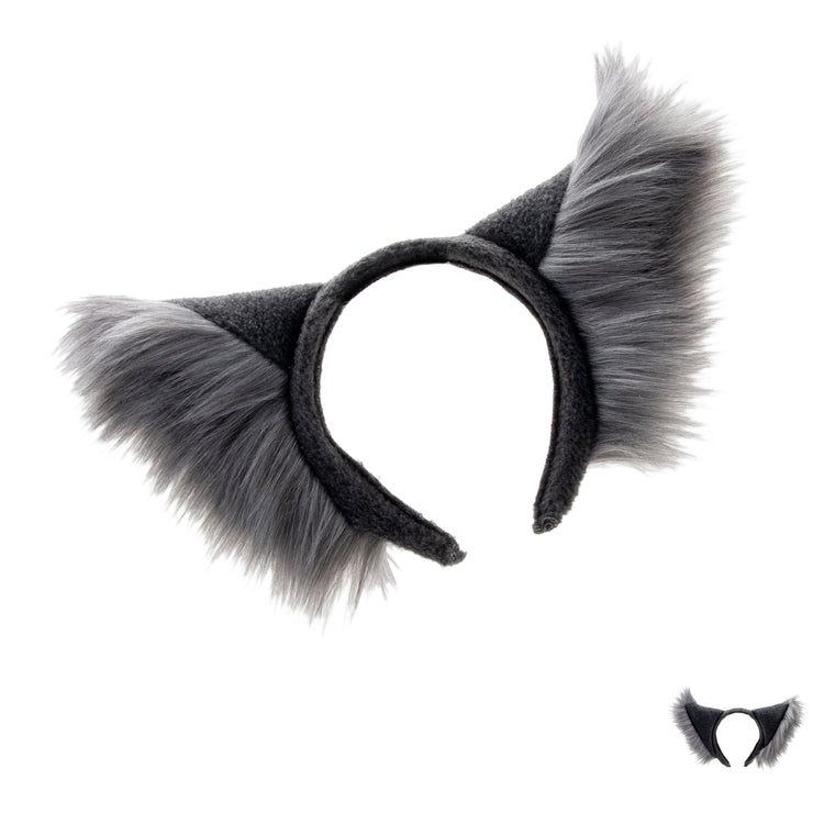 gray Pawstar furry wold ear headband for costumes cosplay and furry.