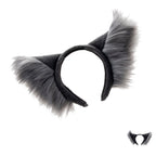 Gray Pawstar Wolfy Howl Ear Headband - wolf ear headband for costumes, cosplay, fursuit, fashion, therian