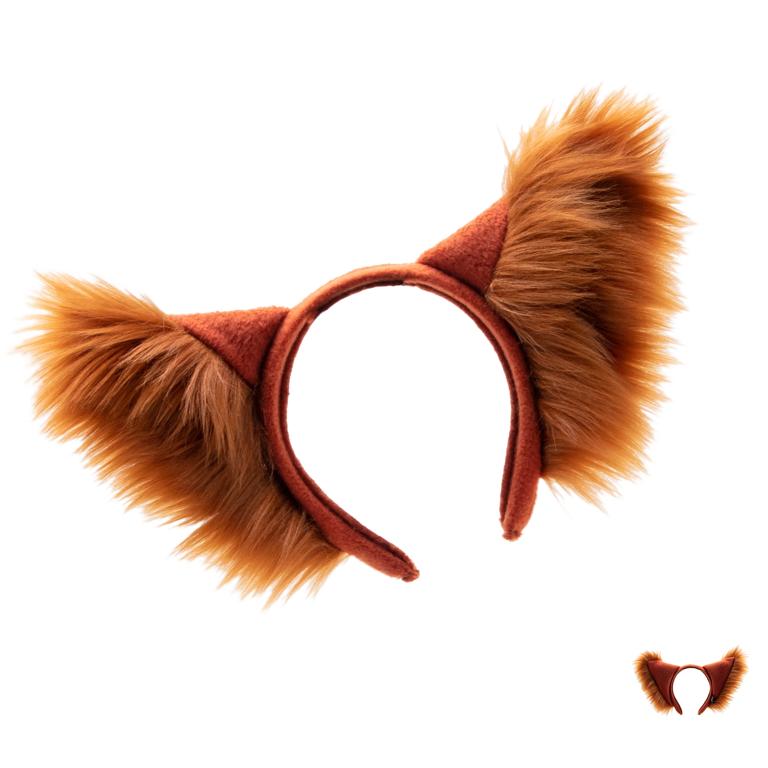 Rust Pawstar Wolfy Howl Ear Headband - wolf ear headband for costumes, cosplay, fursuit, fashion, therian