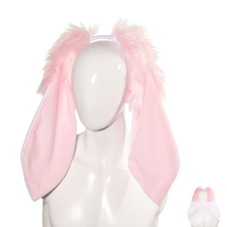 Pawstar pastel pink kawaii furry floppy bunny ear headband