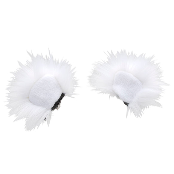 white Pawstar clip in hair bair ears for cosplay costume and halloween.