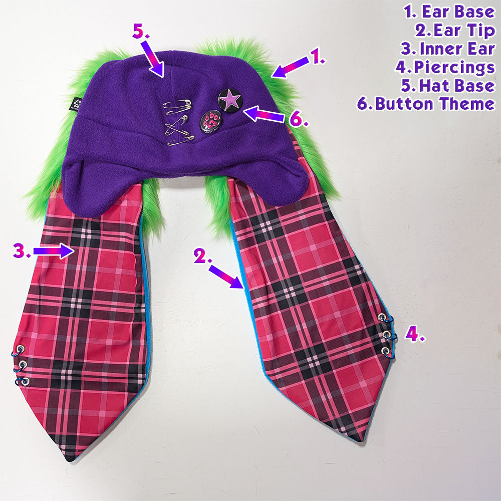 ☆ Color-Swap Mega Pin Punx Bunny Hat