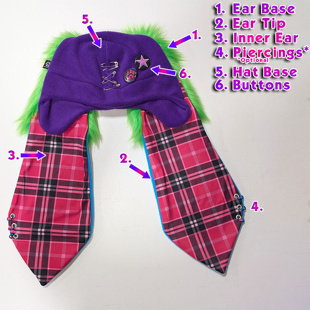 ☆ Color-Swap Mega Pin Punx Bunny Hat