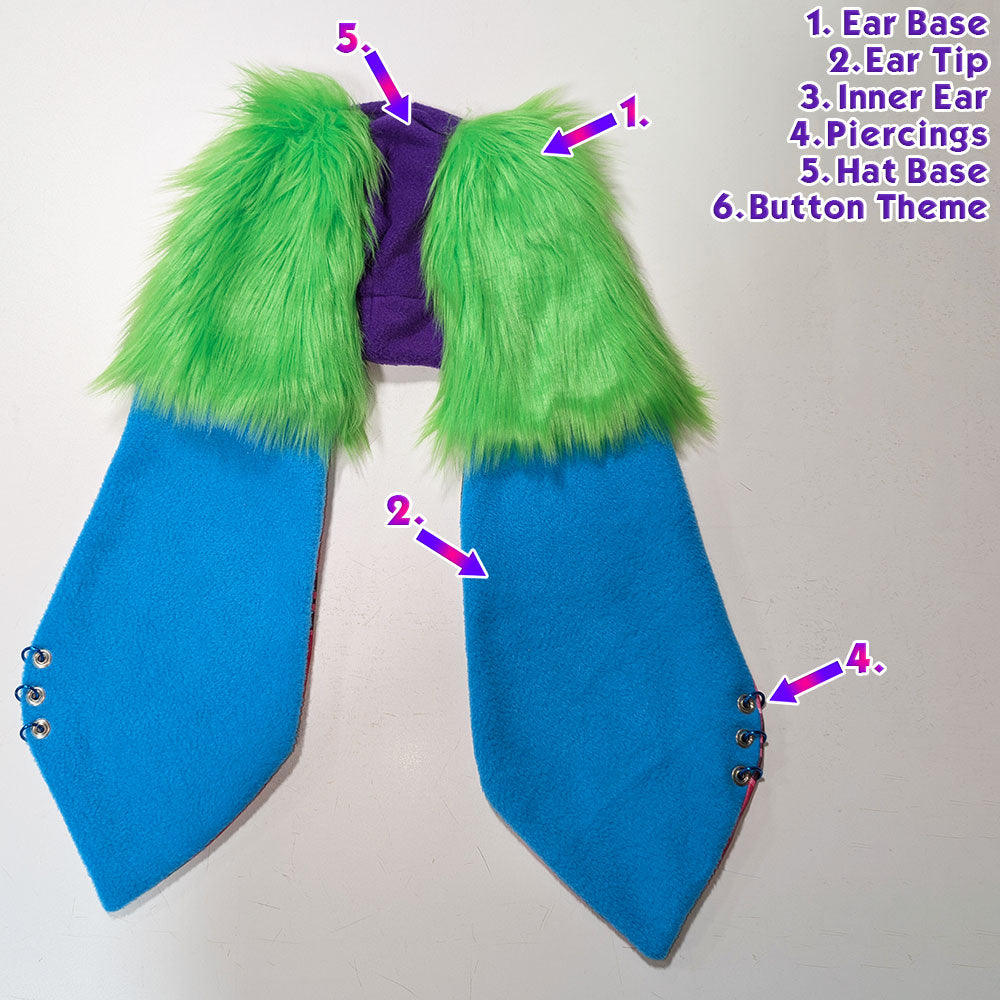 ☆ Color-Swap Mega Pin Punx Bunny Hat