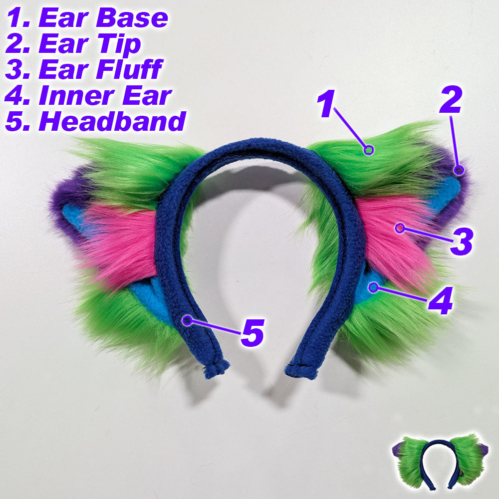 Pawstar Color-Swap Kitty+ Ear - cat ear headband for costumes, cosplay, fursuit, fashion, therian