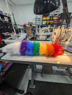 Mini Rainbow Stripe Fox Tail