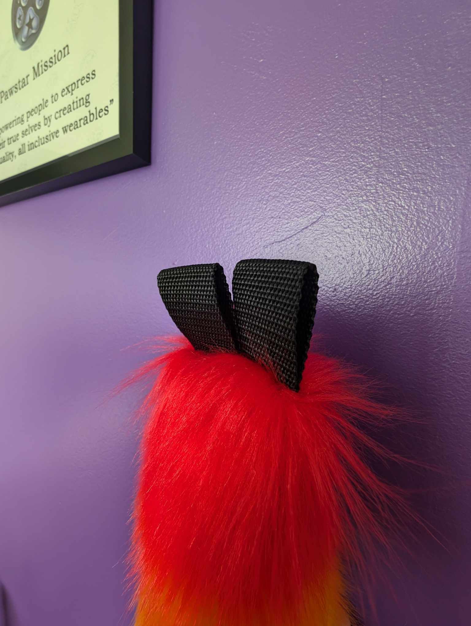 Mini Rainbow Stripe Fox Tail