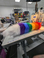 Mini Rainbow Stripe Fox Tail