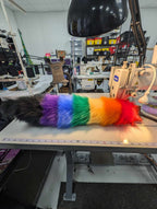 Mini Rainbow Stripe Fox Tail