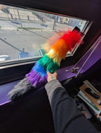 Mini Rainbow Stripe Fox Tail