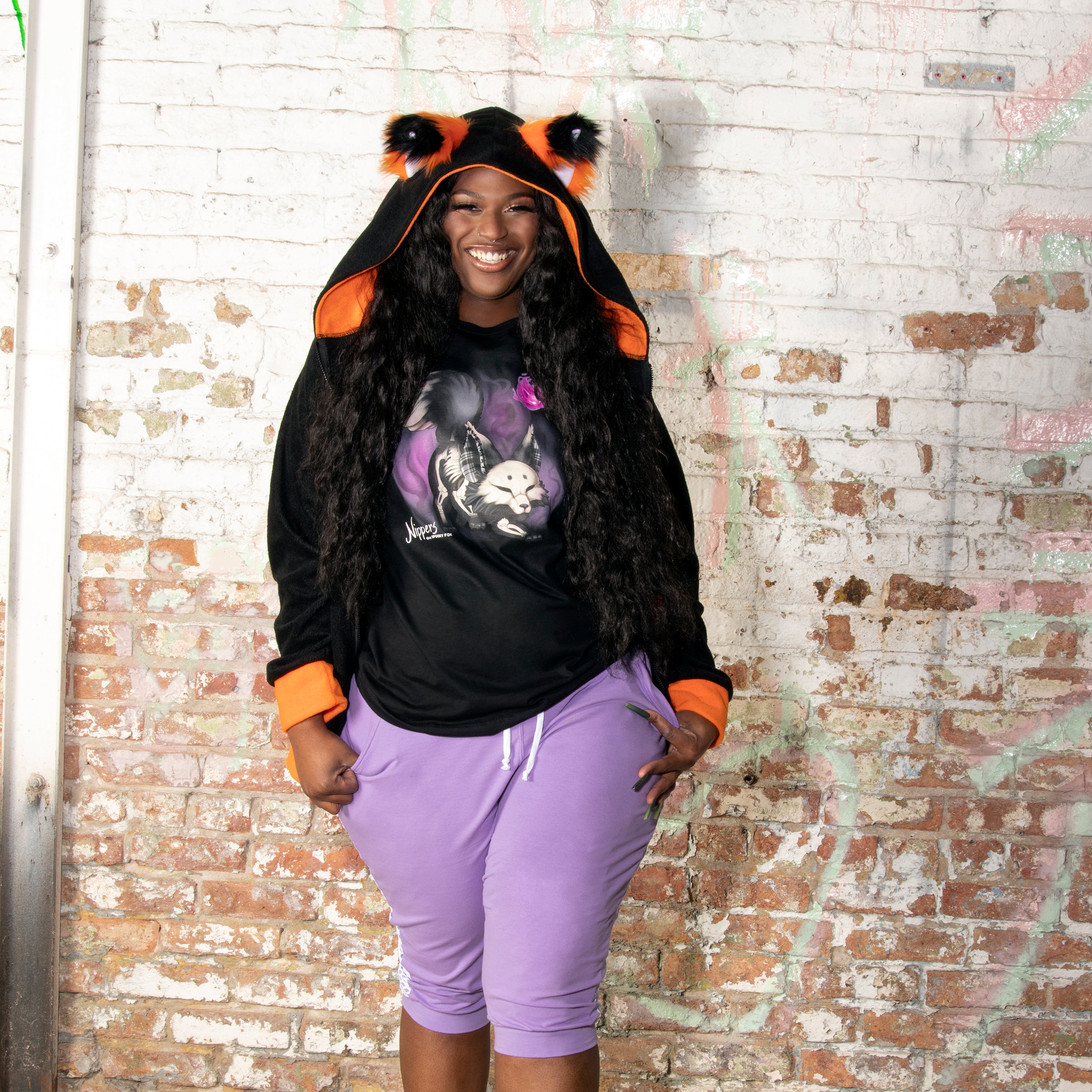 Fox Yip Hoodie - Plus Size - Orange - Pawstar Pawstar Hoodie clothing, cosplay, costume, flash sale, fox, furry, hoodie, sale, ship-15, ship-30day