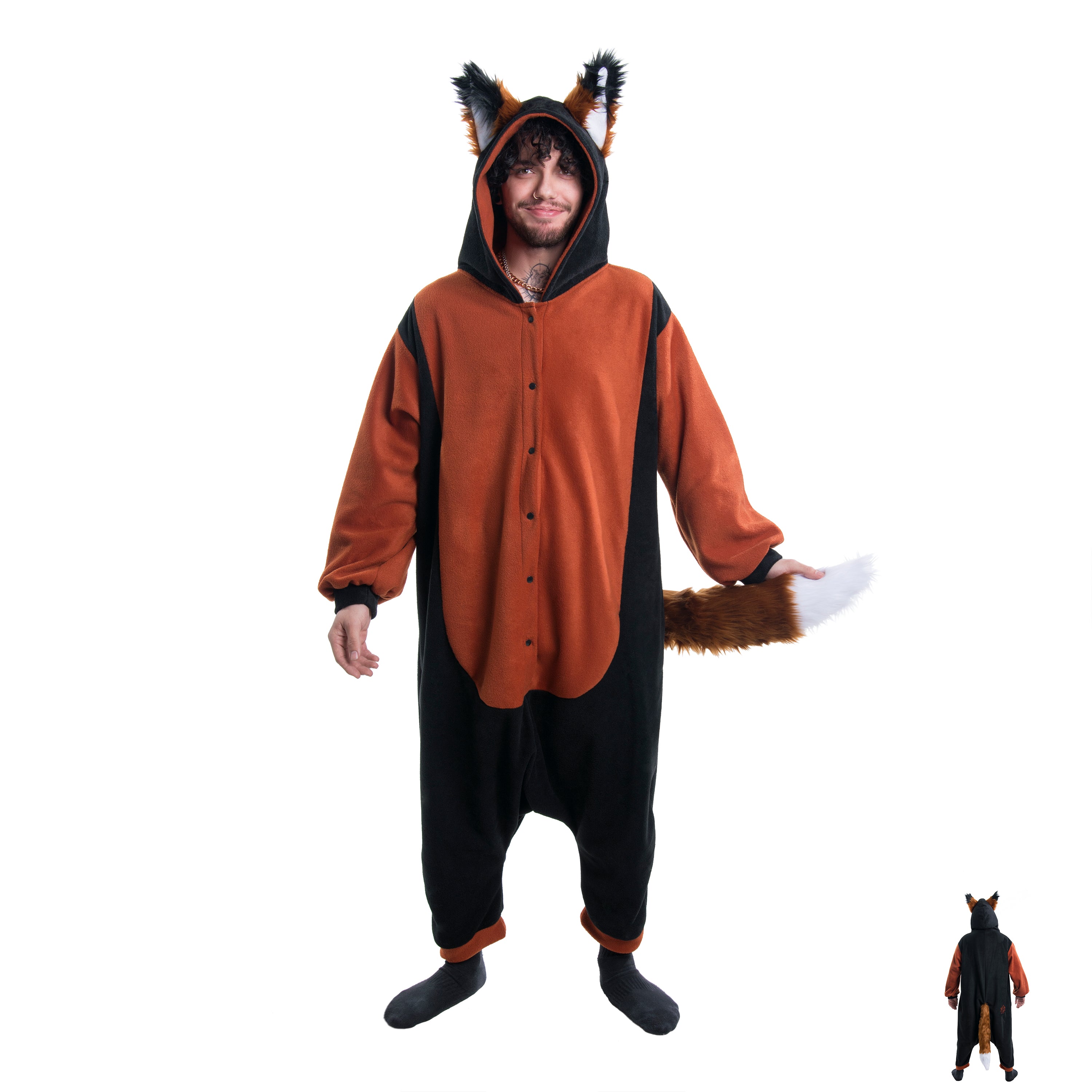 Fox Yip Kigurumi - Pawstar kigu onesie Japanese furry fursuit pj pajamas brown rust