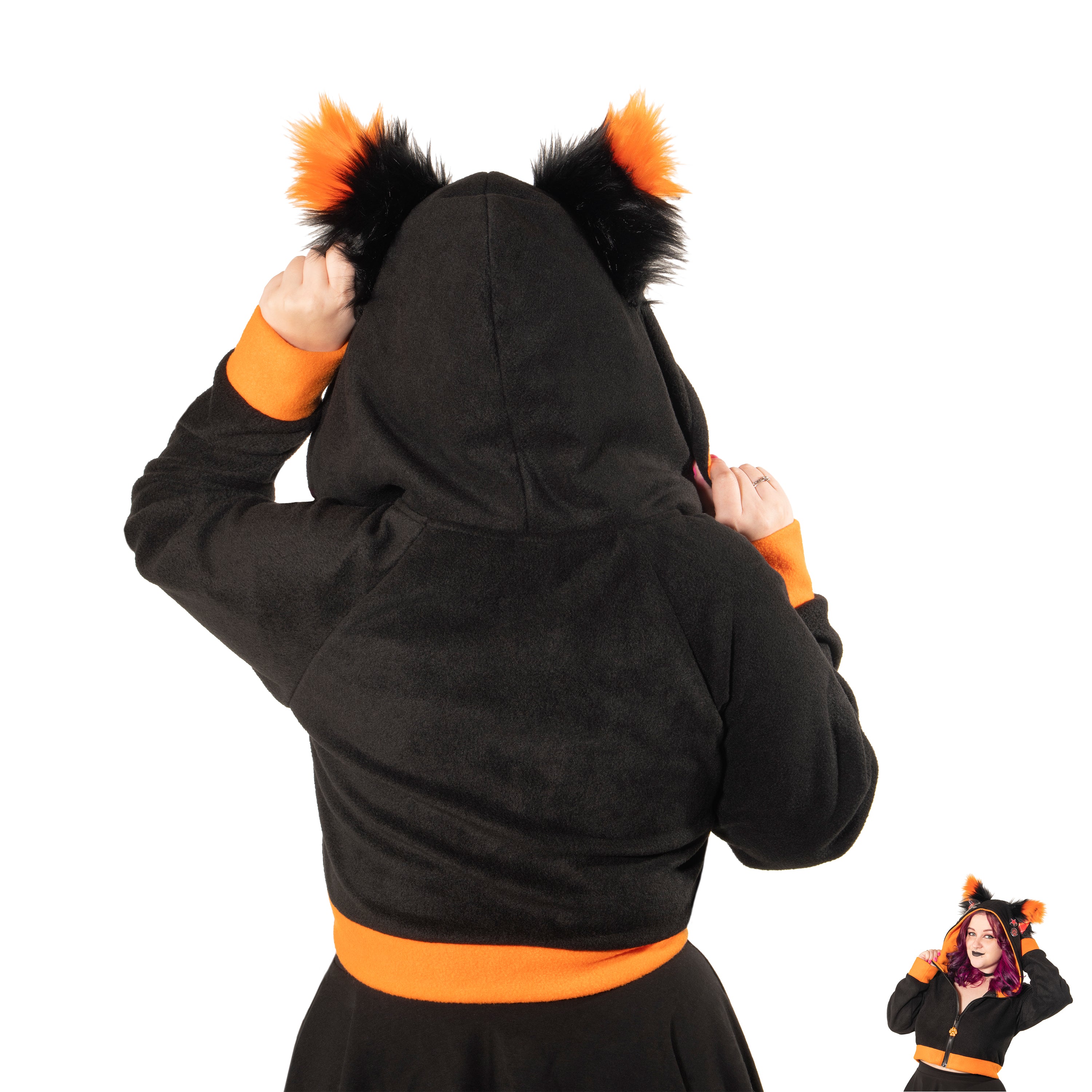 Pin Punx Fox Yip Crop Hoodie - Pawstar Pawstar Crop Hoodie cosplay, costume, fox, furry, hoodie, ship-15, ship-30day