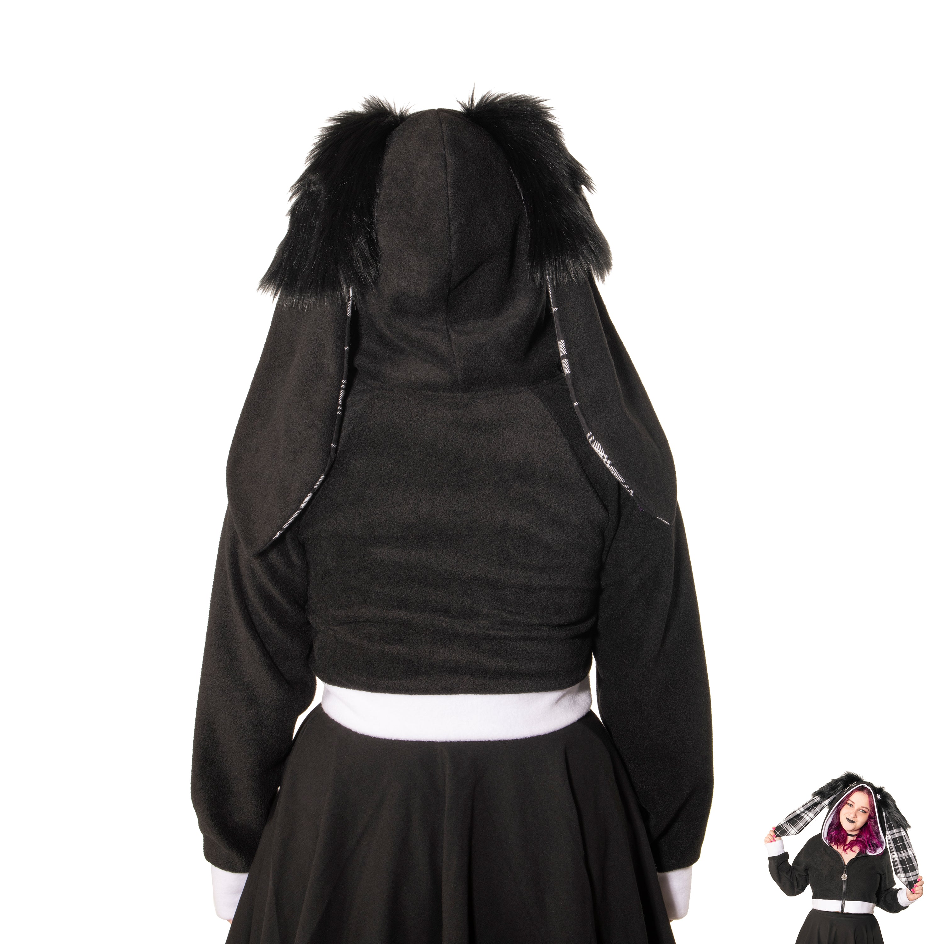 Pin Punx Bunny Nybble Crop Hoodie - Pawstar Pawstar Crop Hoodie bunny, cosplay, costume, furry, hoodie, ship-15, ship-30day