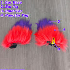 Pawstar Fursonic Fox Headphone Ear Sleeves - fox ears headphone adapters for costumes, cosplay, fursuit, fashion, therian close up
