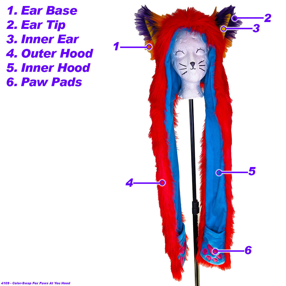☆ Color-Swap Fox Paws At You Hood