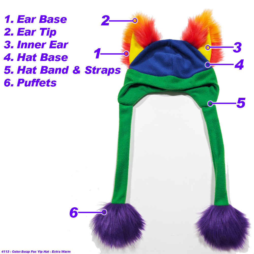 ☆ Color-Swap Fox Yip Hat - Extra Warm