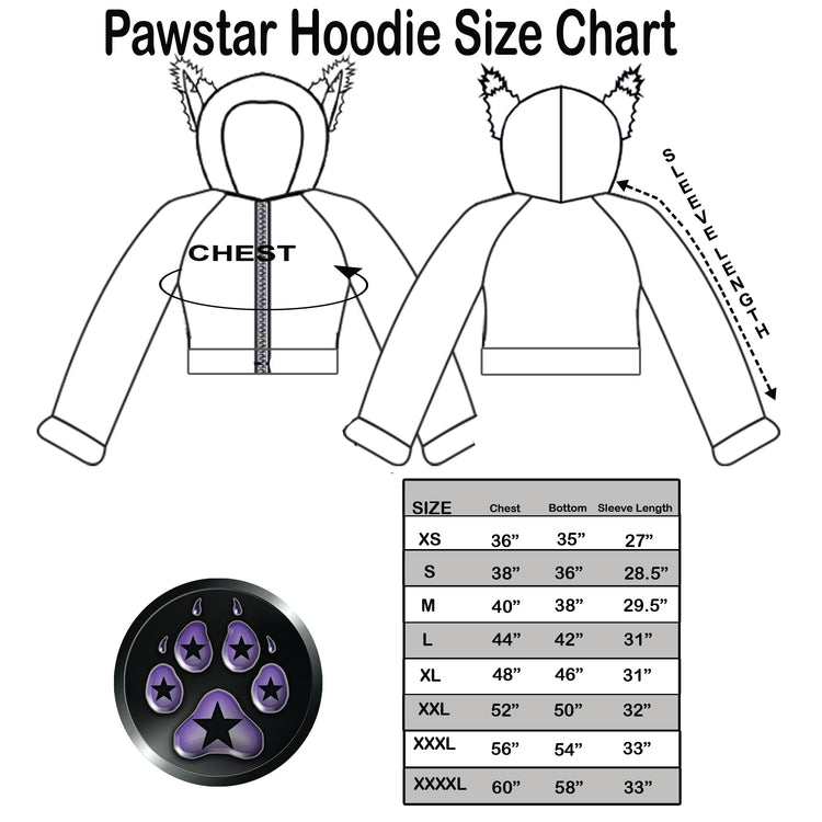 Pin Punx Mew Crop Hoodie - Pawstar Pawstar Crop Hoodie cat, cosplay, costume, Feline, furry, hoodie, ship-15, ship-30day