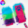 ☆ Color-Swap Stripey Paw Warmers