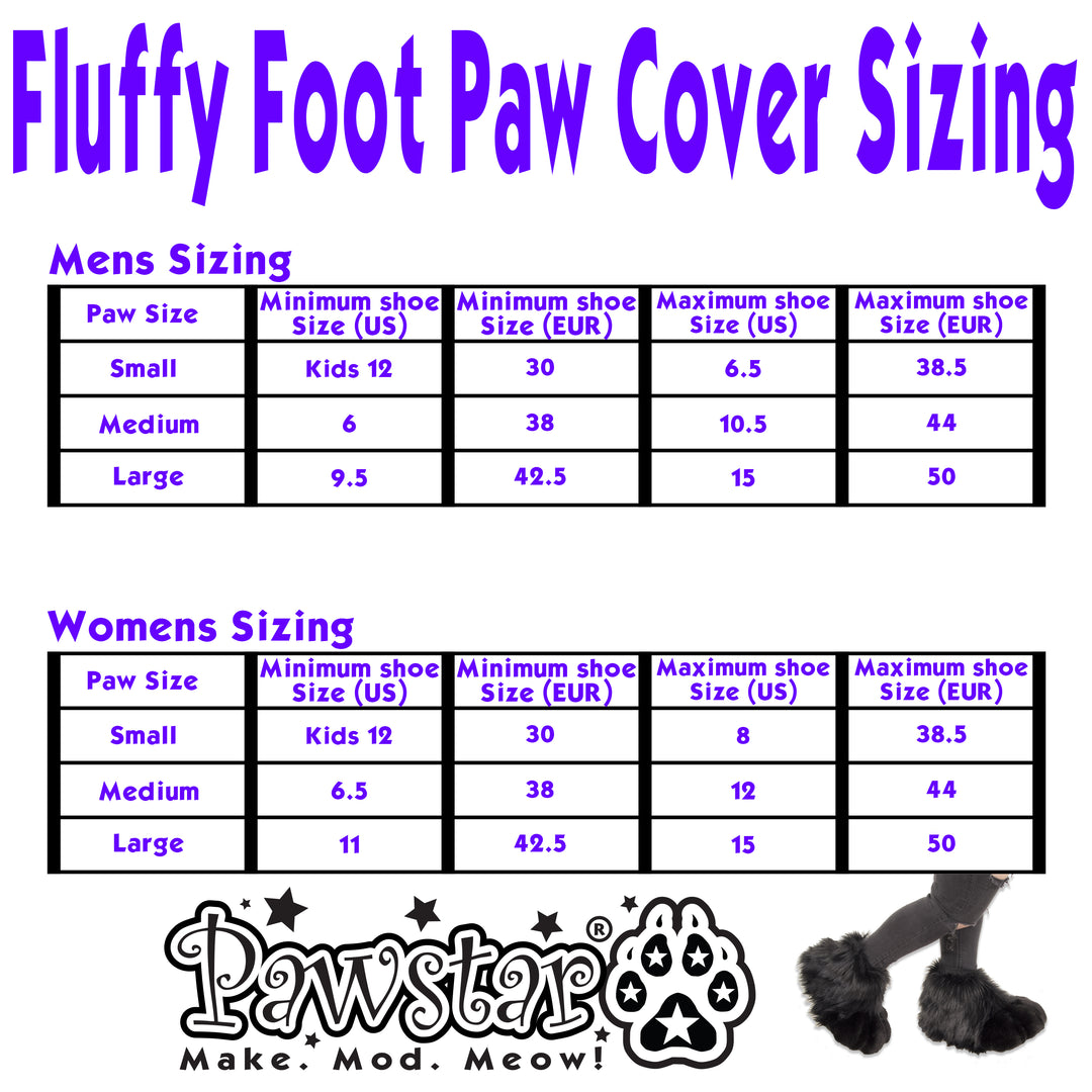 Fluffy Foot Paw Covers - Black