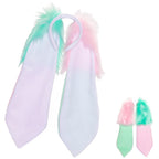 Pink/Mint Asymmetrical Bunny Ear Headband - bunny ear headband for costumes, cosplay, fursuit, fashion, theriancostume