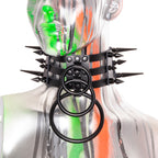 Spike Waterfall Cage Collar - Pawstar dsfusion Leather goth, leather, ship-15, ship-15day