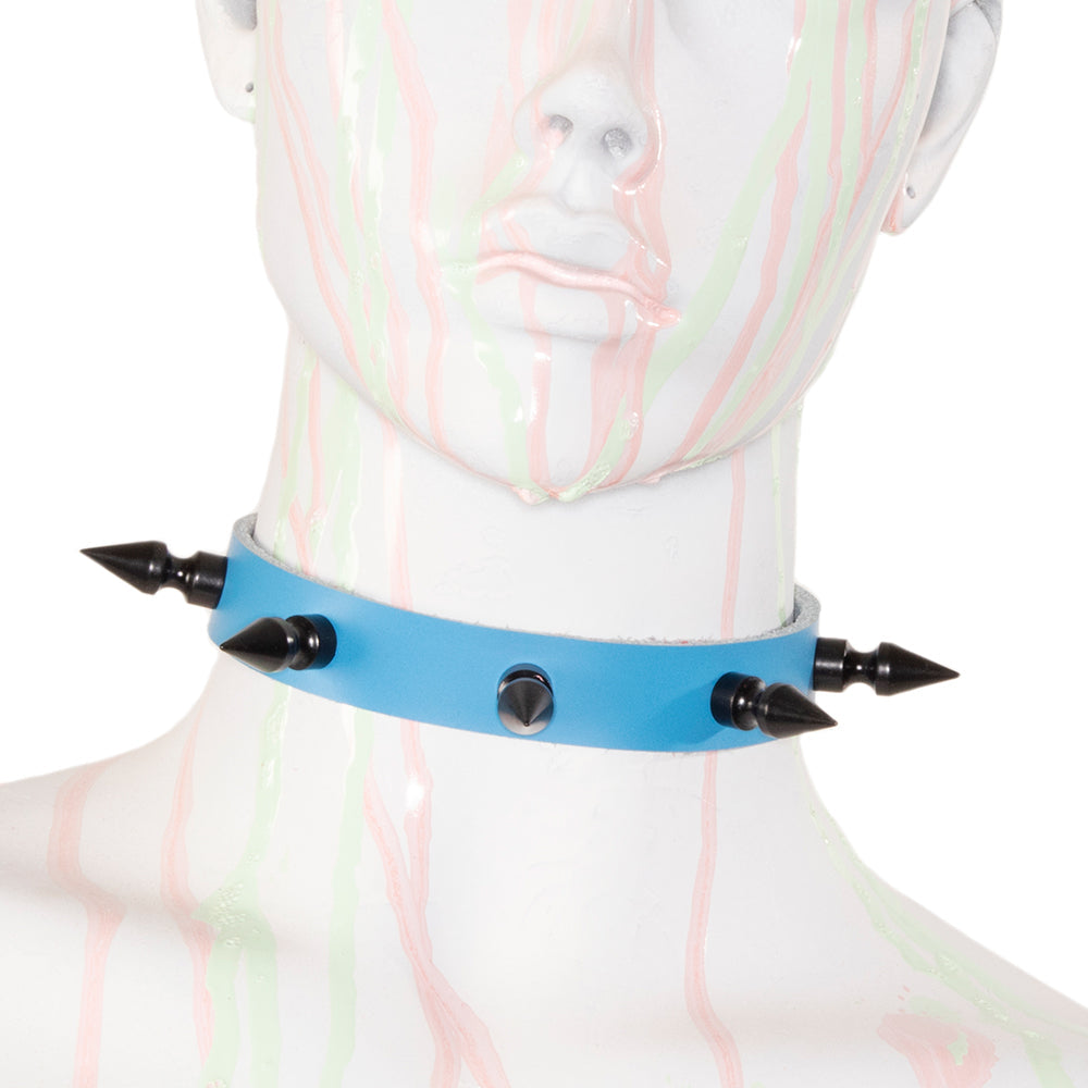 Pastel Just Spikes Collar - Pawstar pastel purgatory Leather Collar collar, cosplay, costume, furry, leather, ship-15, ship-15day