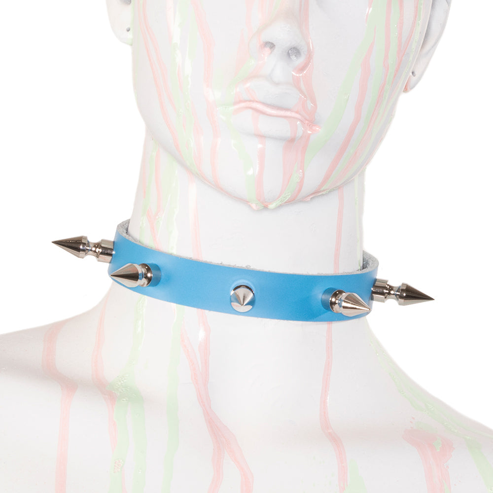 Pastel Just Spikes Collar - Pawstar pastel purgatory Leather Collar collar, cosplay, costume, furry, leather, ship-15, ship-15day