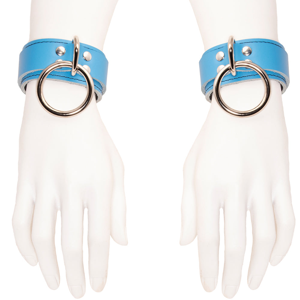DSFusion Dark Star Fusion Pawstar goth cybergoth punk cyberpunk rave raver festival dog fashion for furry furries Deluxe Fleece Lined Wrist Cuff Set Light Blue pastel