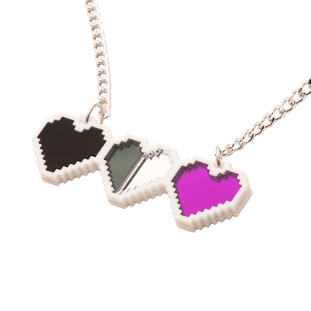8-Bit Pride Heart Necklace