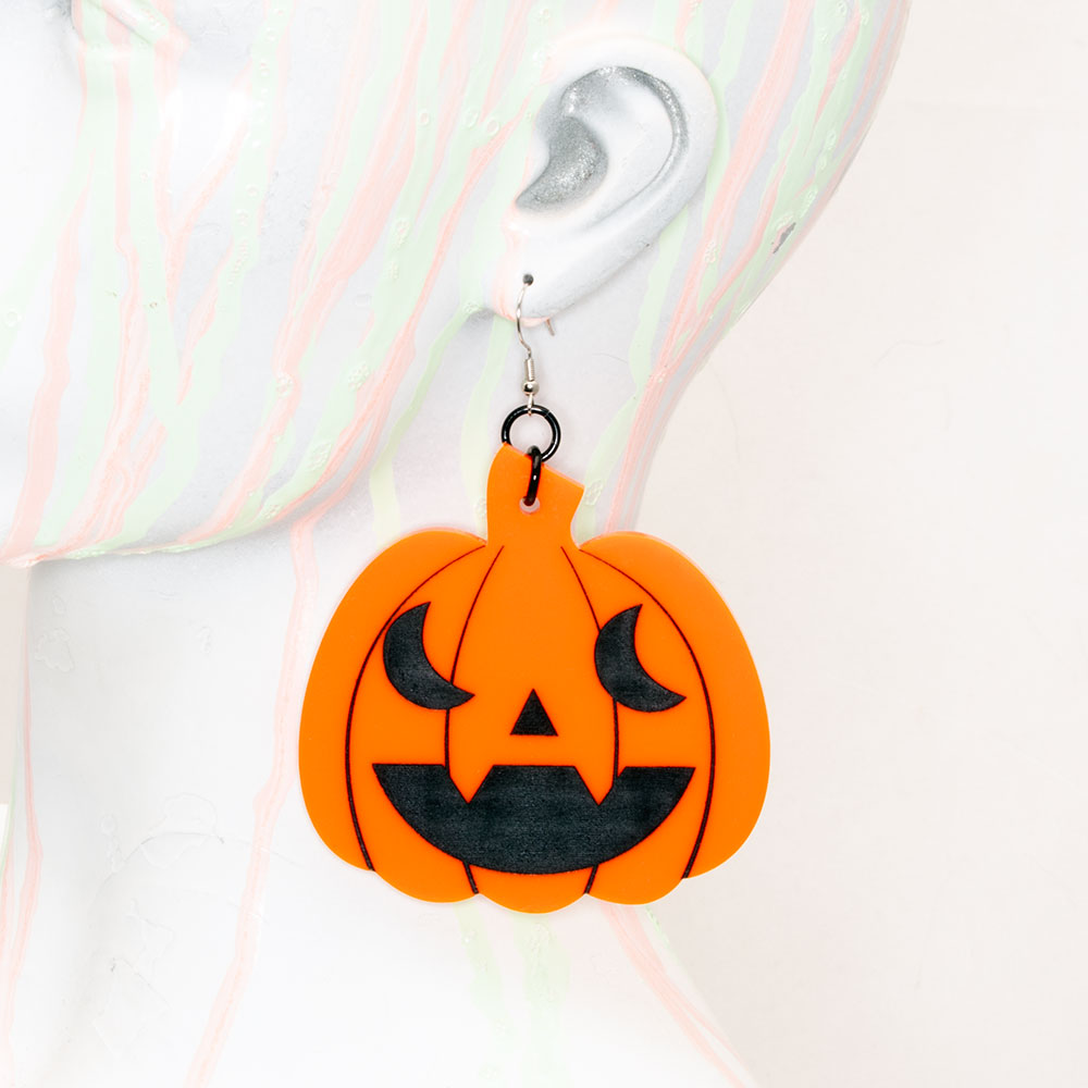 Pawstar pumpkin halloween earring