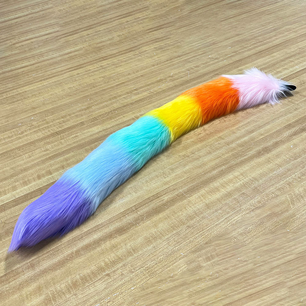 Rainbow Stripe Kitty Tail