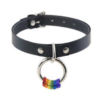 Pride Ring Collar - Pawstar Pawstar Leather Collar collar, cosplay, costume, furry, leather, pride, ship-15, ship-15day