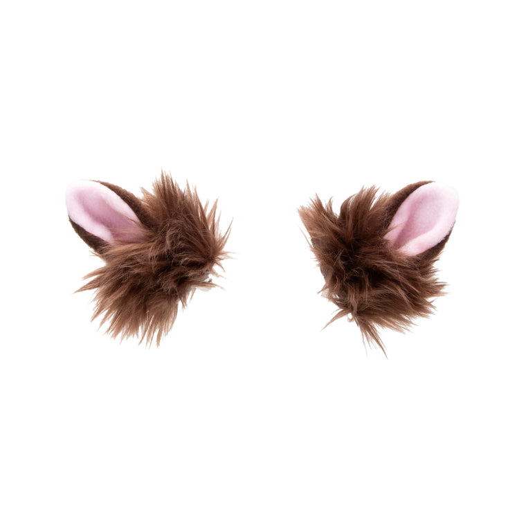 brown cute furry bunny rabbit hair clip ears. Great for halloween costume and furry cosplay.