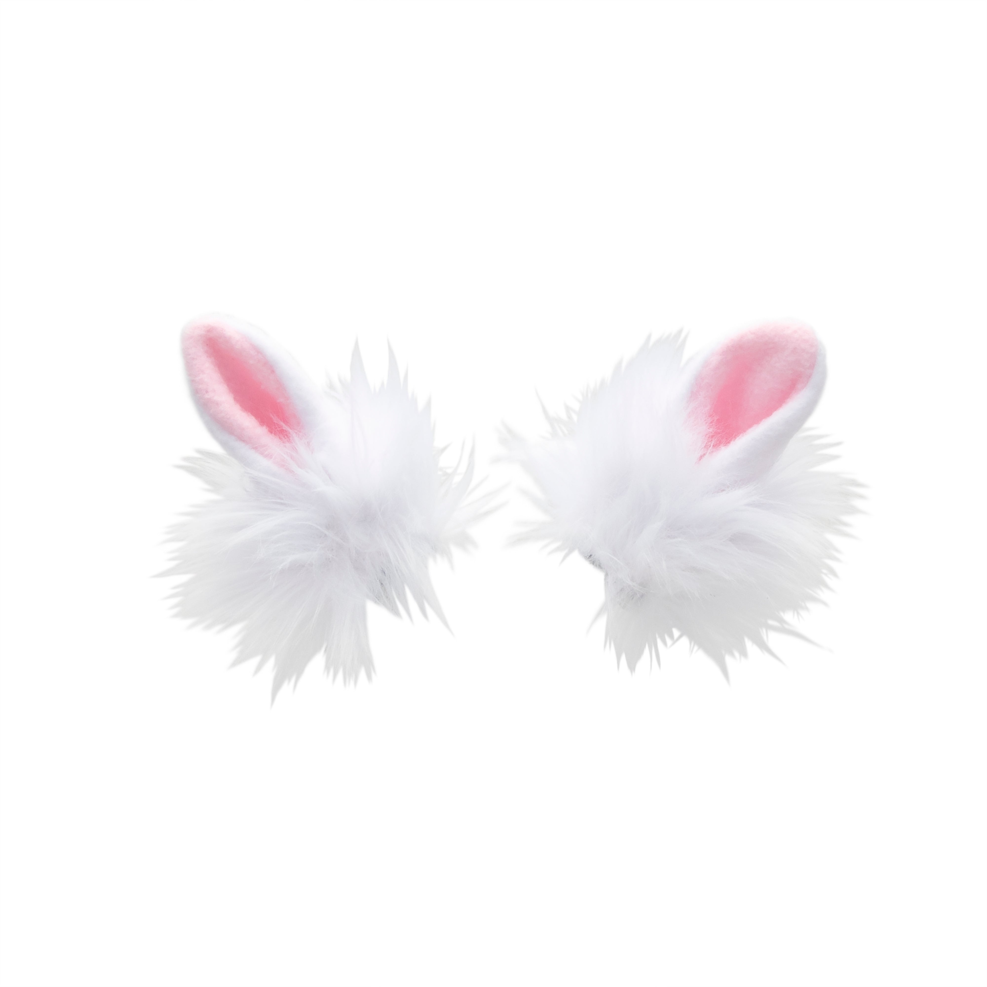 white cute furry bunny rabbit hair clip ears. Great for halloween costume and furry cosplay.