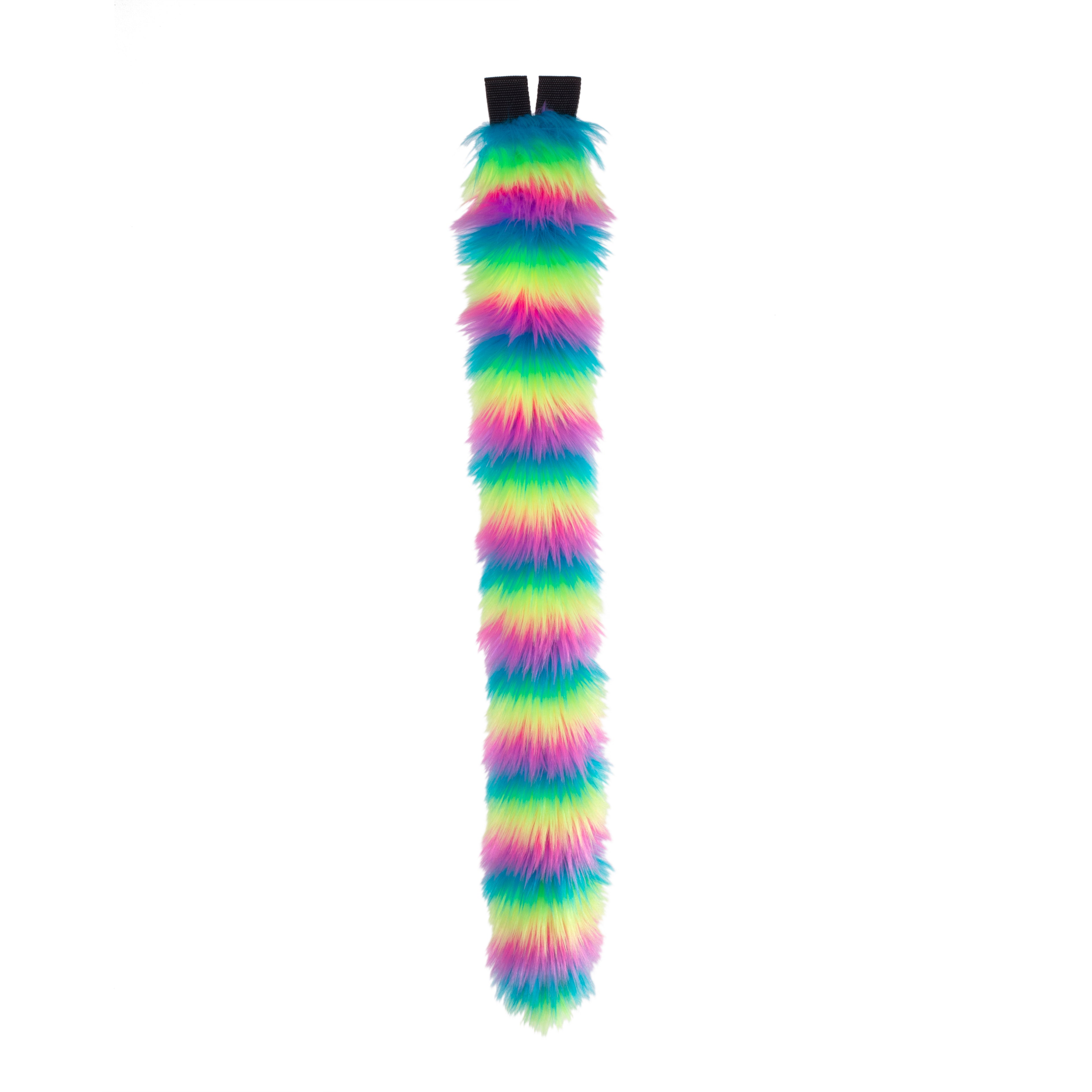 Rainbow Fur Kitty Tail - Pawstar Pawstar Tails cat, cosplay, costume, Feline, furry, nrain, ship-15, ship-15day, tail