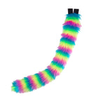 Rainbow Fur Kitty Tail - Pawstar Pawstar Tails cat, cosplay, costume, Feline, furry, nrain, ship-15, ship-15day, tail
